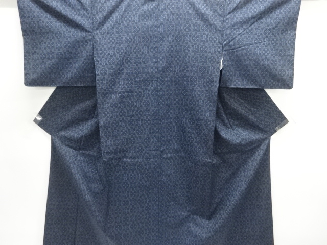 JAPANESE KIMONO / KIMONO ENSEMBLE / SILK / NISHIJIN / DENSHO TSUMUGI / WOVEN GEOMETRIC PATTERN